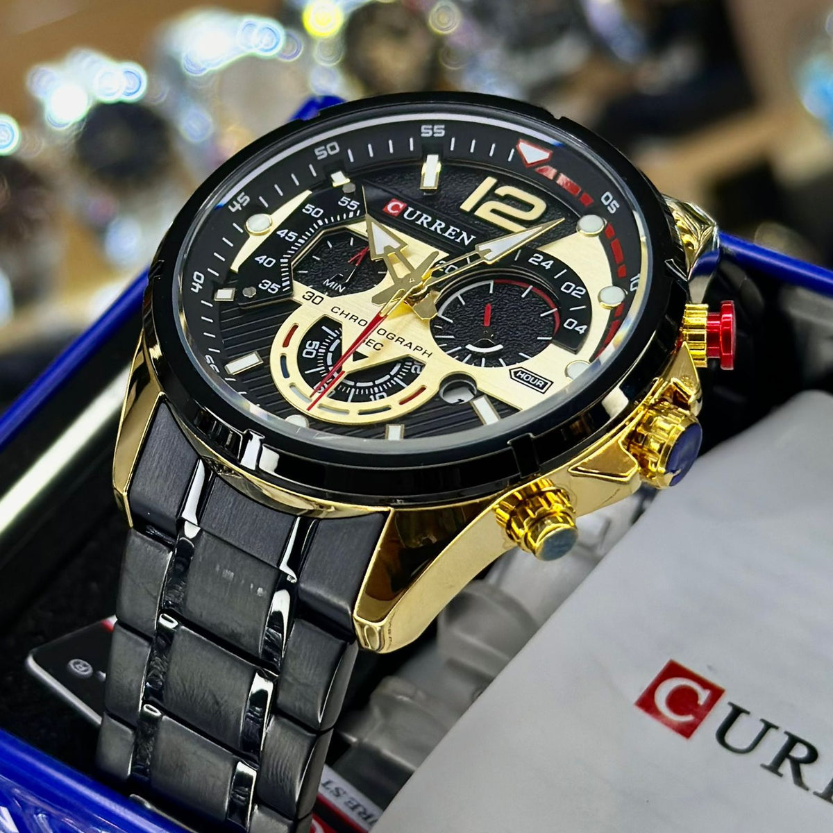 RELOJ CURREN 8395 + GAFAS WAYFARER NEGRA