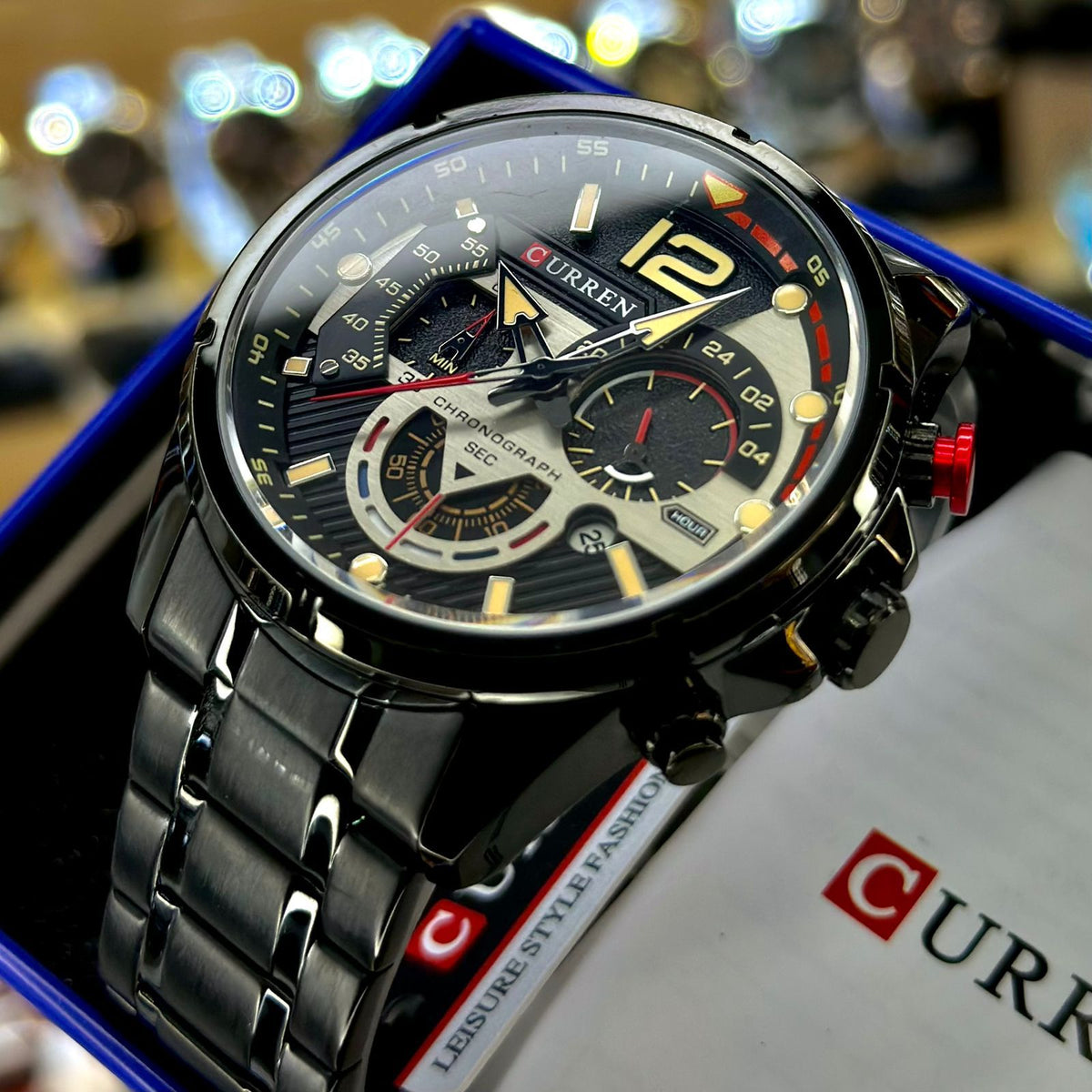 RELOJ CURREN 8395 + GAFAS WAYFARER NEGRA