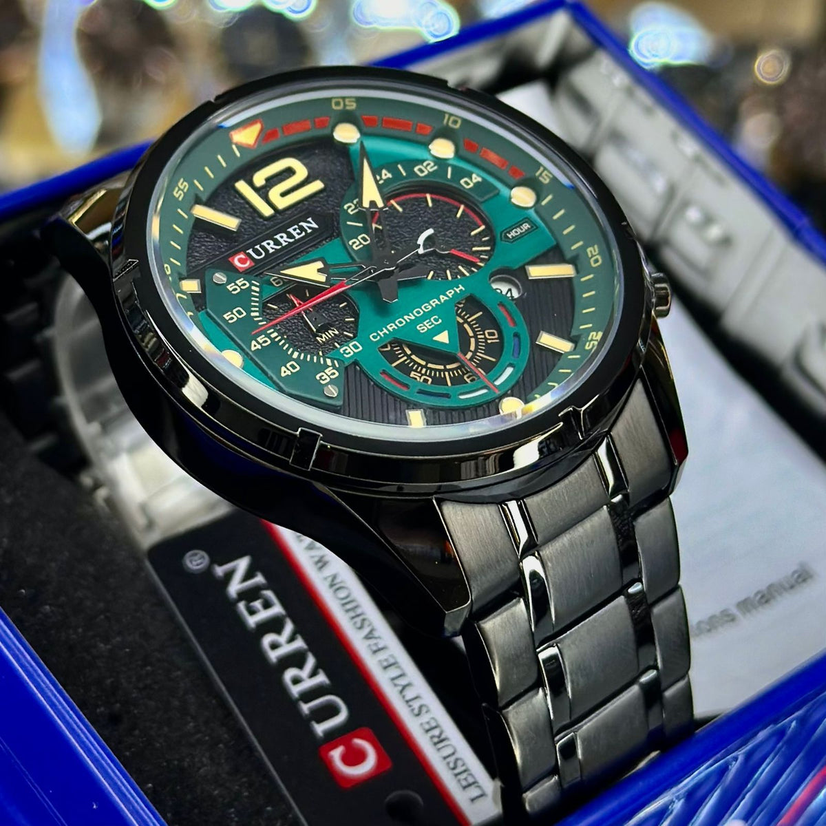 RELOJ CURREN 8395 + GAFAS WAYFARER NEGRA